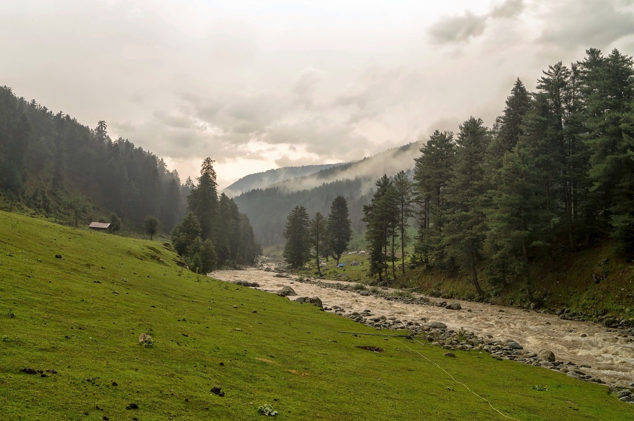 cottage, Pahalgam, River Lidder