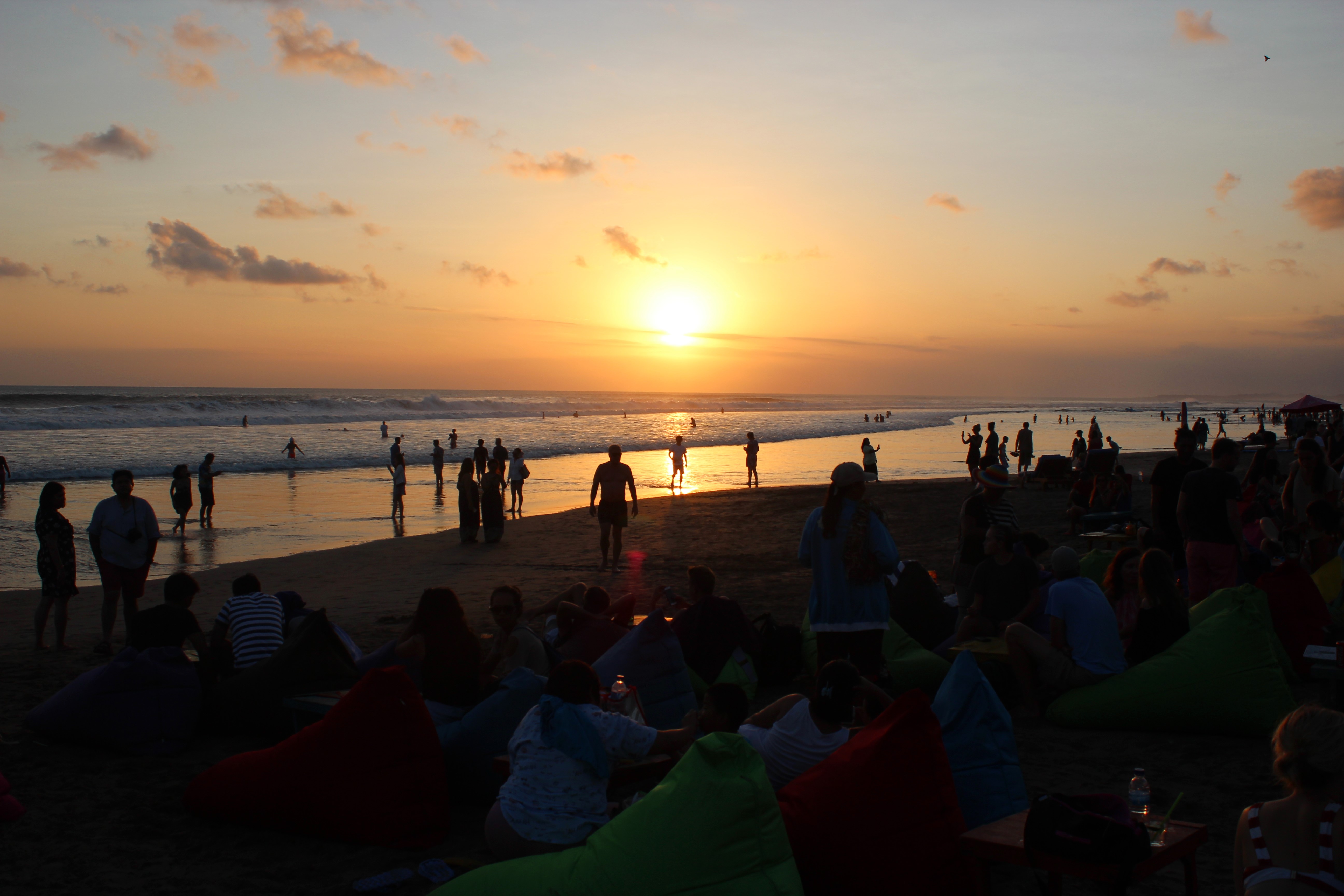 sunset, double six beach