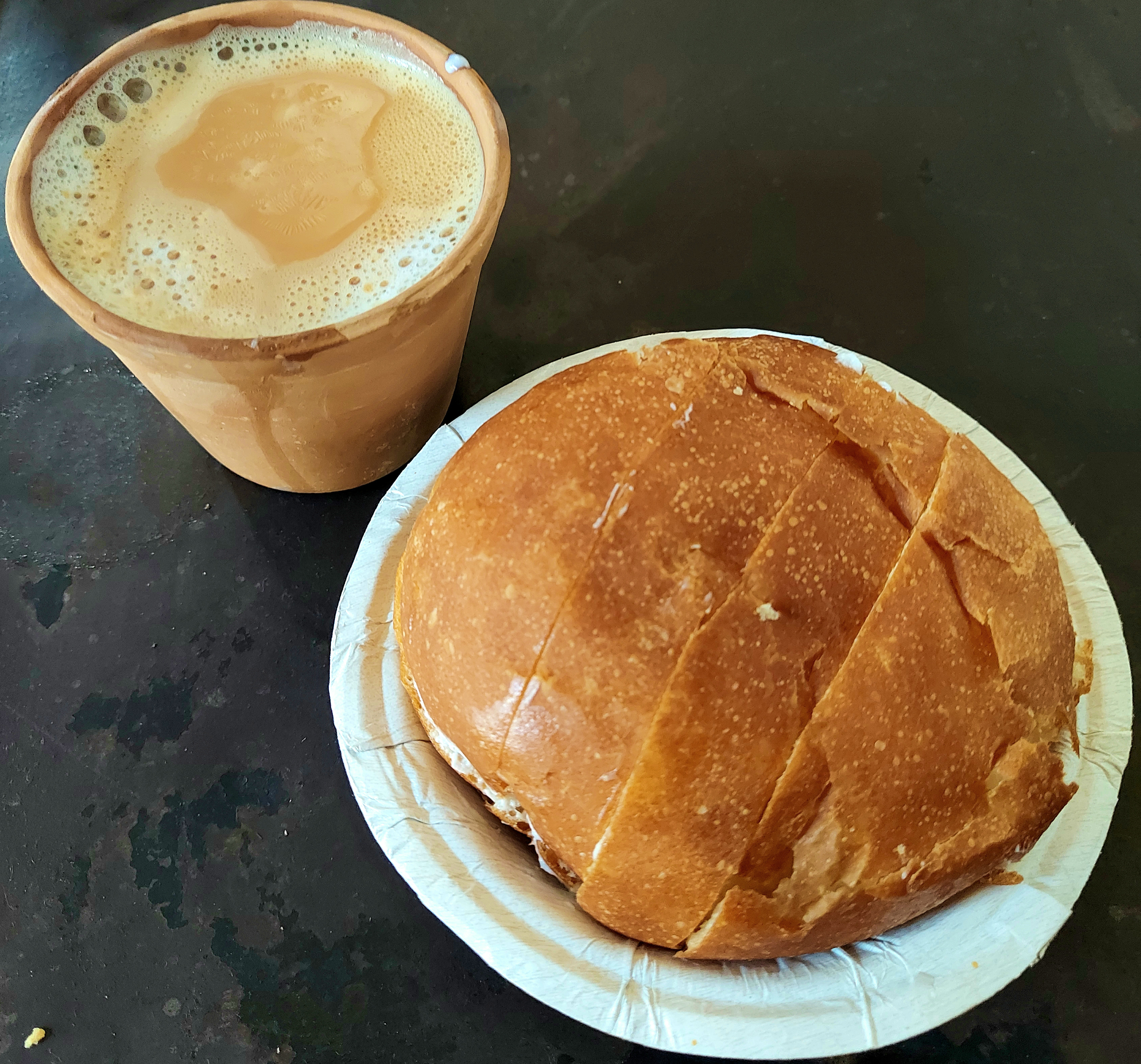 Bund Maska & Kulhad Chai at Sharma Ji Ki Chai