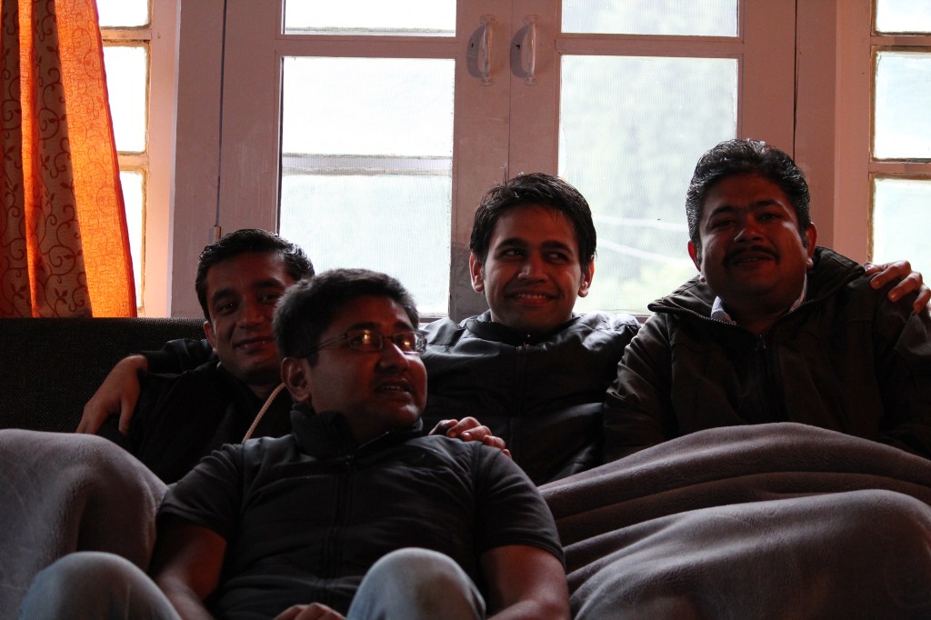 Cozying up inside the cottage